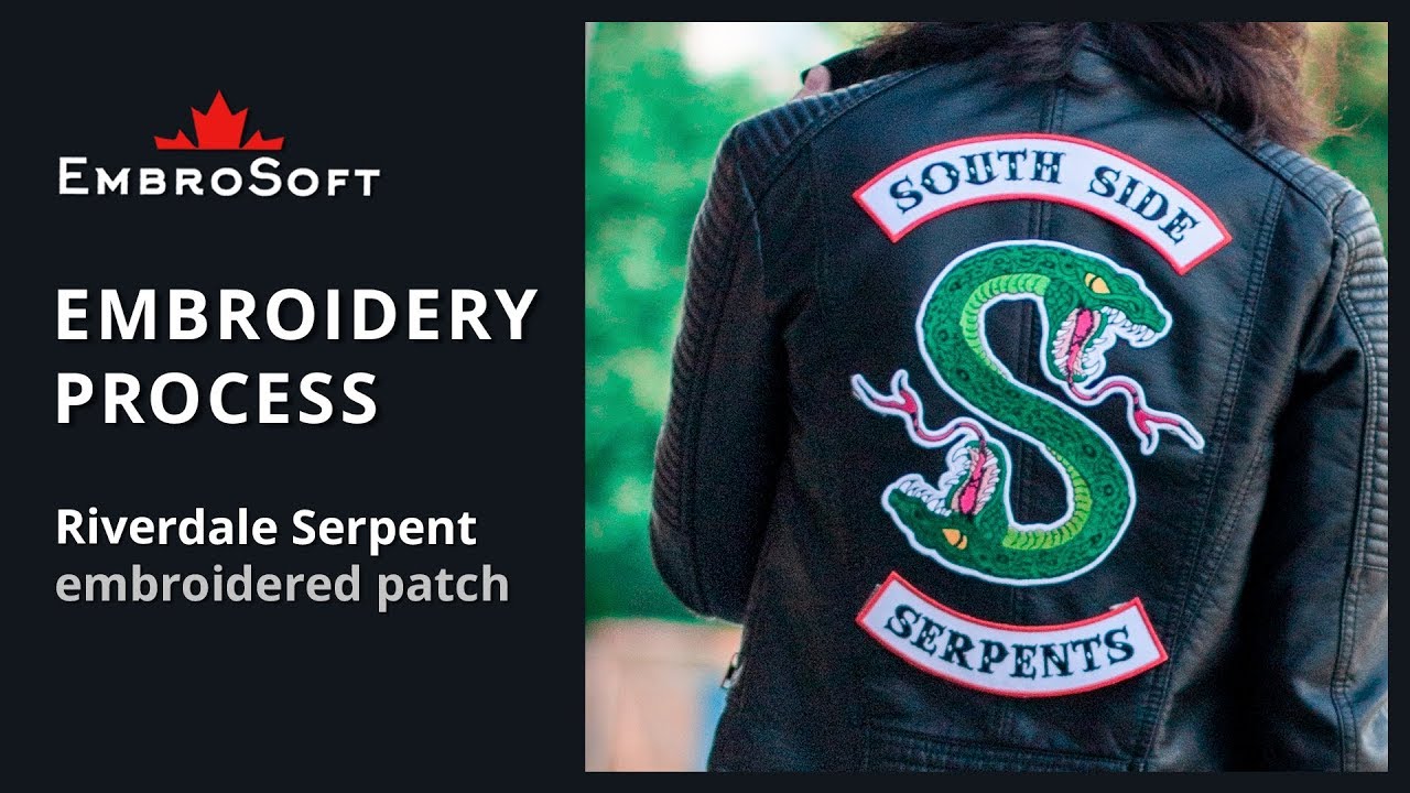 Riverdale Serpents Embroidered Patch | EMBROIDERY PROCESS | EMBROSOFT