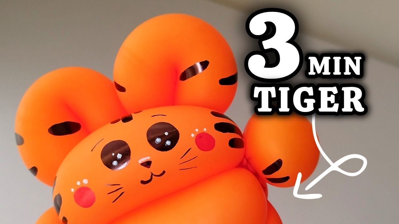 Learn Balloon Twisting 🐯🎈 | Make a Cute Tiger Balloon Animal in 3 Minutes ⏱️🔥