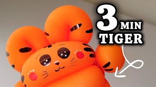Learn Balloon Twisting 🐯🎈 | Make a Cute Tiger Balloon Animal in 3 Minutes ⏱️🔥