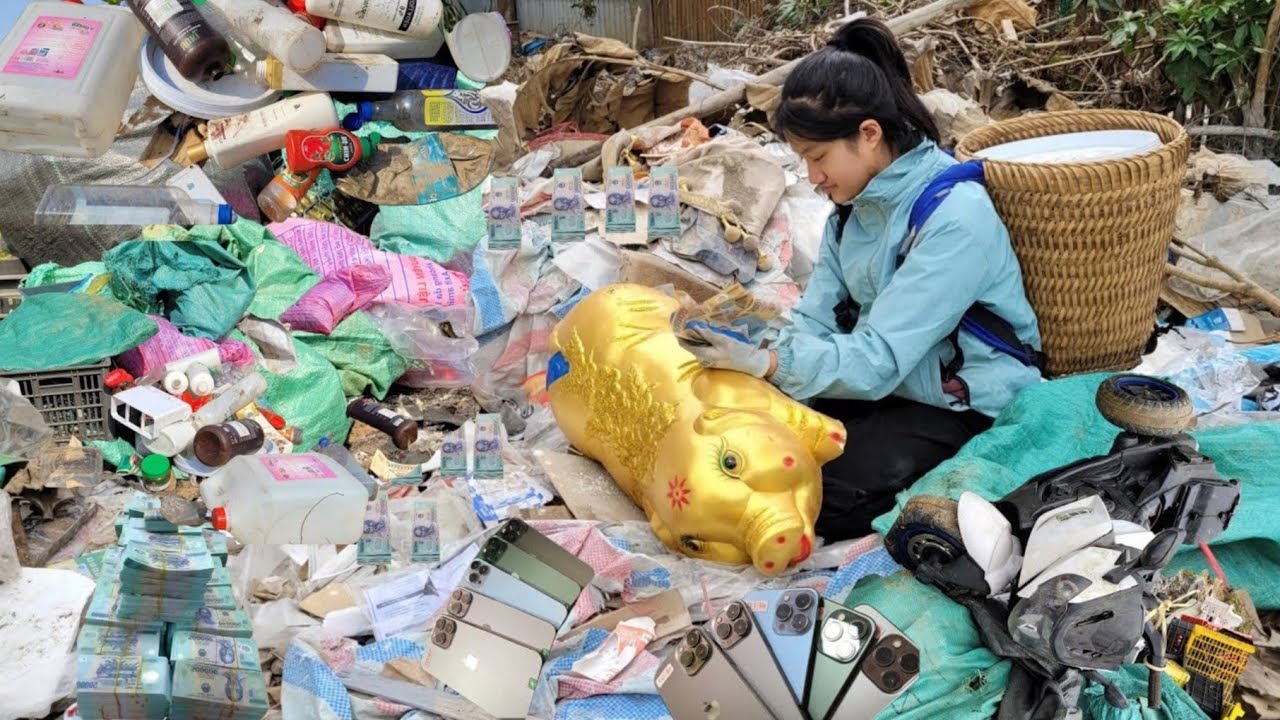 Where is that kind uncle? The orphaned girl has to struggle to make a living by scavenging for trash