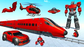 Euro Robot Train | Game Robot Tramsformasi Mobil Berubah Jadi Kereta Mobil Balap Dan Naga screenshot 5