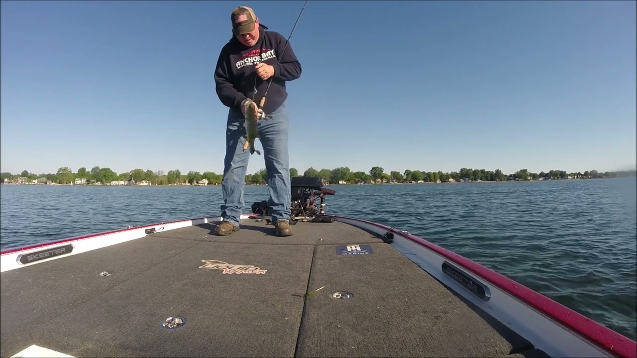 Spring bass fishing on Lake St Clair