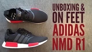 Adidas NMD R1 black | UNBOXING & ON FEET | fashion shoes | brandnew | 2016 | HD