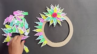 Colourful Wall Hanging Using Cotton Buds/Paper Craft For Home Decoration/DIY Wall Hanging ||
