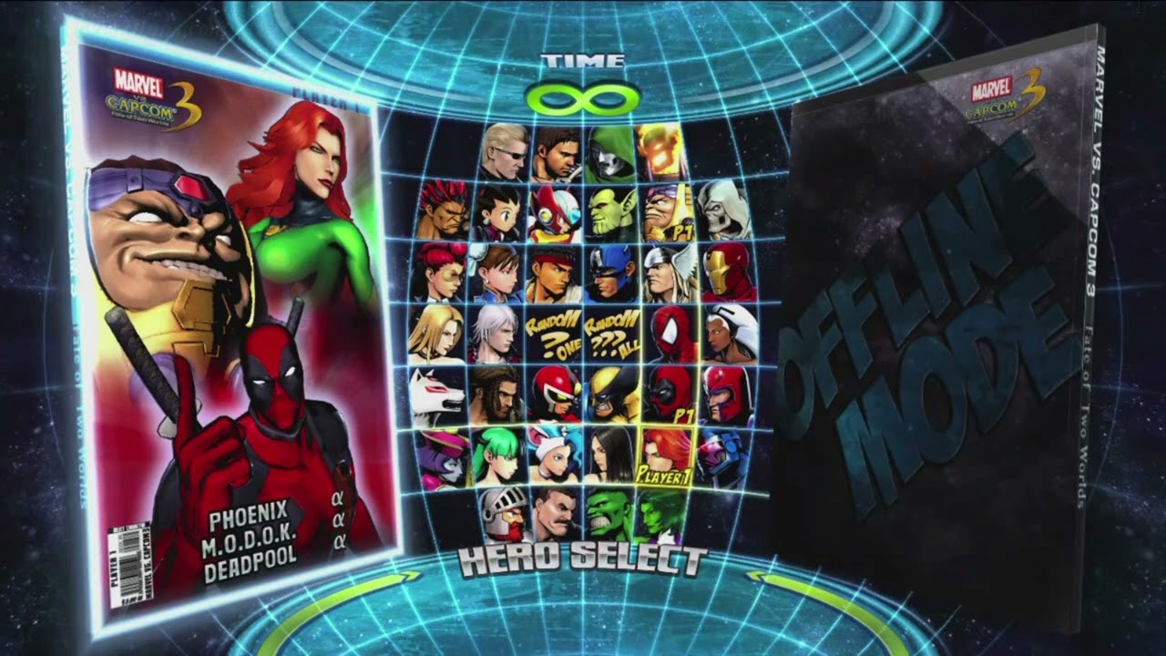 Marvel Vs Capcom 3  Select but pitched higher to sound like Ultimate Marvel vs Capcom 3