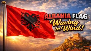 Albania Flag Waving In Wind Fullhd Loop Albanian Flag Background