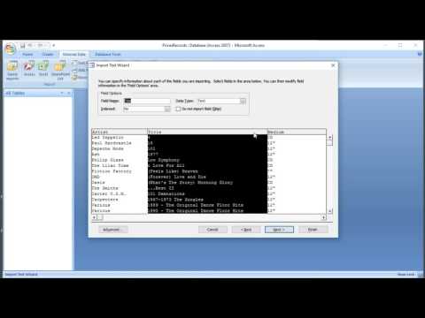 Microsoft Access - Import a CSV File