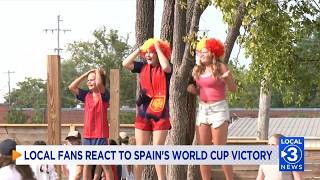 Local fans celebrate Team Spain's World Cup win