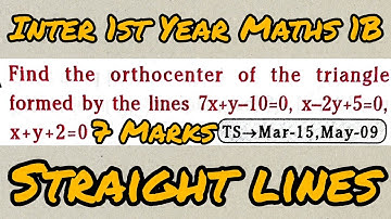 Inter 1st Year Maths 1B straight lines in telugu@maths naresh eclass