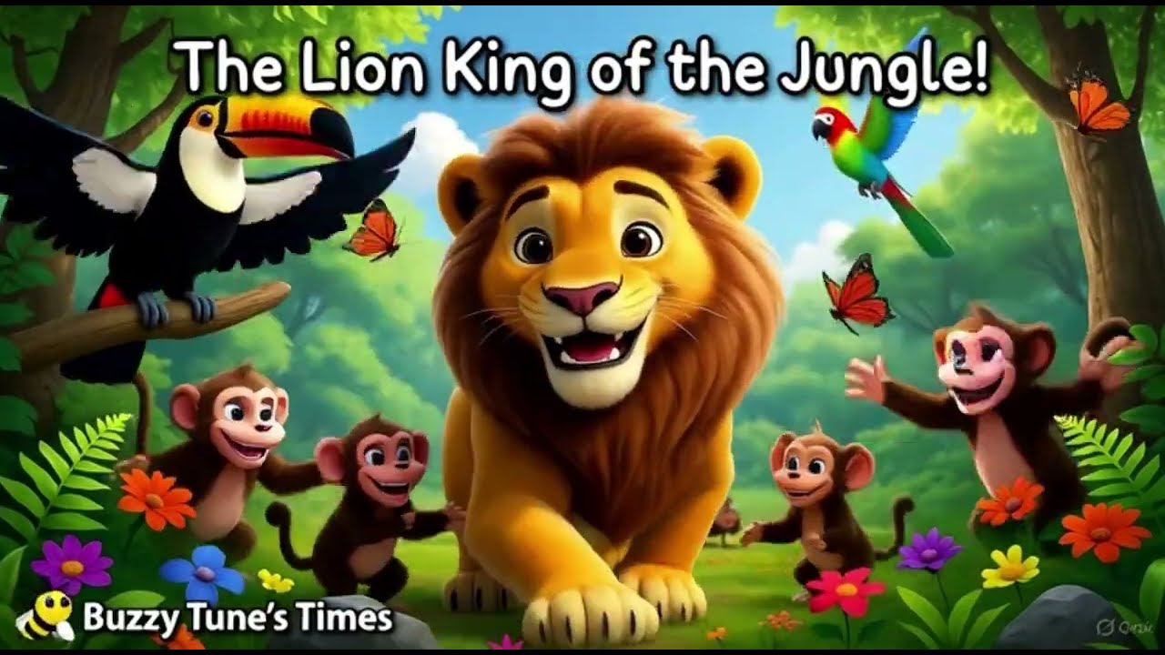 Микс песен льва | Веселые песни о животных джунглей для детей | Время Баззи Тьюна