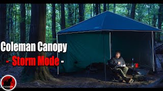 Coleman Canopy in Storm Mode  Camping in the Windy Mountains  Overnight Adventure