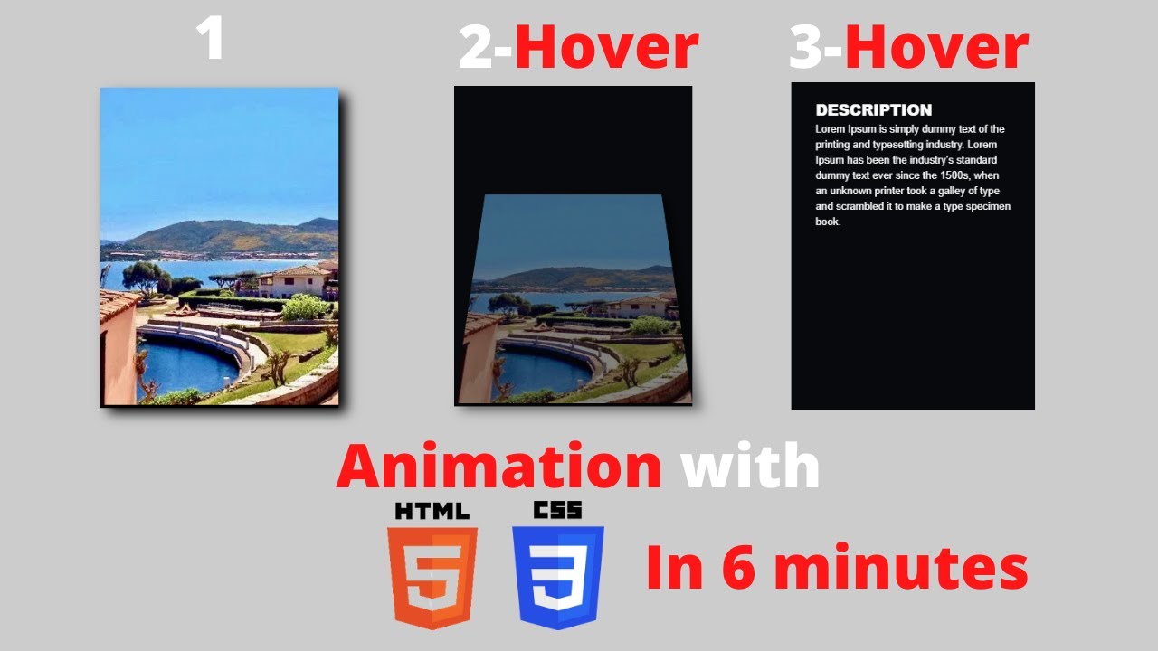 Image hover effect In 6 minutes - Only Html css - YouTube