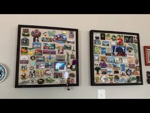 Our travel magnet board is up and it's full! Bought Sheet metal from a  sheet metal company and then made a simple fra…