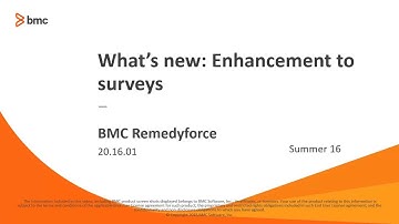 BMC Remedyforce - What’s new: Enhancement to surveys