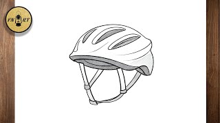 How to draw a bicycle helmet easy
