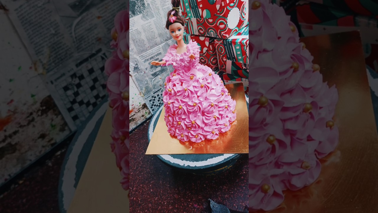 pink color doll cake design 1.kg 