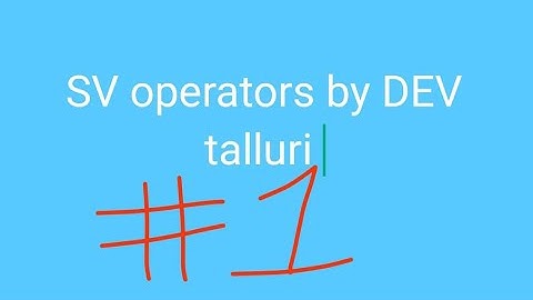 #system verilog operators part-1 by Deva Kumar talluri #SV #verilog operators