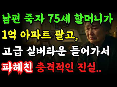 남편 잃은 75세 할머니, 자식들이 꼬셔서 1억 아파트 팔고 노인 요양원 대신 고급 실버타운 들어가서 파헤친 충격적인 진실