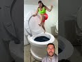 Super high jump into the world largest toilet 🚽 #gadgests #funny #shorts
