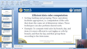 Lecture video 17CS651 Module2 Efficient data cube computation 2