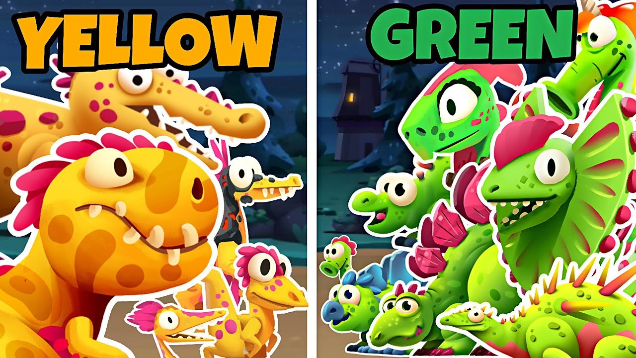 Yellow Dinosour vs Green Dinosour Who Will Win ? Dino Bash 2 Travel Thur Time