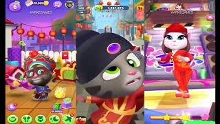 My Talking Tom 2 vs My Talking Angela vs Talking Tom Gold Run Lunar New year update Gameplay