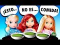 😡 ¡A Rapunzel, la Sirenita y Elsa bebés no les gusta el comedor de la escuela! │ Princesas Disney!
