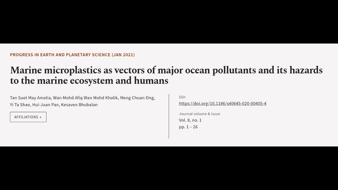Marine microplastics as vectors of major ocean pollutants and its ...