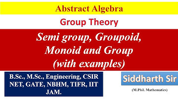 Semi group, groupoid, monoid and group with example