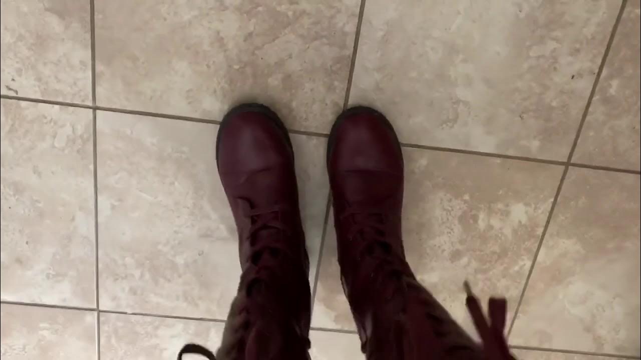 Sara squeaking her red boots on wet floor YouTube