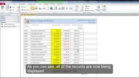 Microsoft Access: Filter Records in a Report