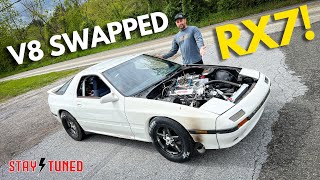 Killer First Drag Car ON A BUDGET!  Small Block Powered RX7 - Tony Angelo’s Stay Tuned!