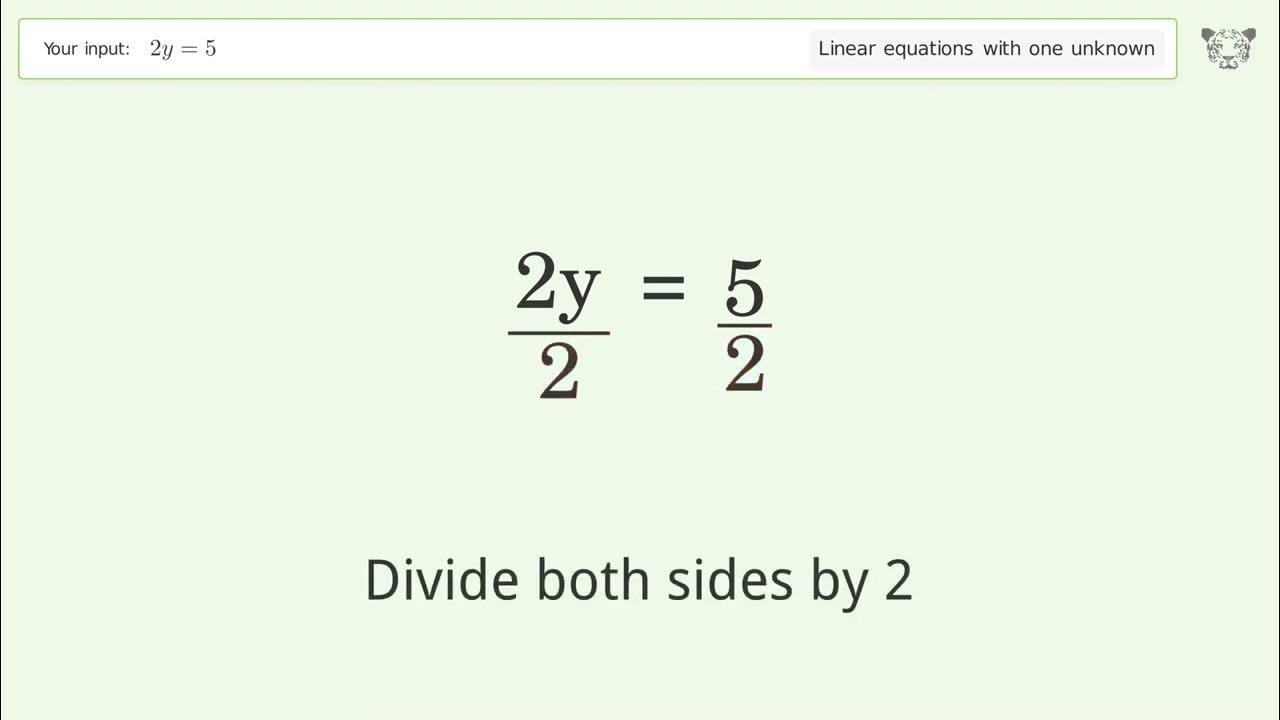Solve 2y 5 Linear Equation Video Solution Tiger Algebra YouTube solve-2y-5-linear-equation-video-solution-tiger-algebra-youtube