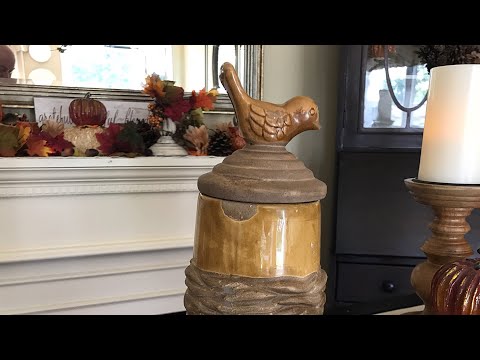 Beautiful Canister With Bird Finial Top Lid || Gorgeous Accessory For Your Home