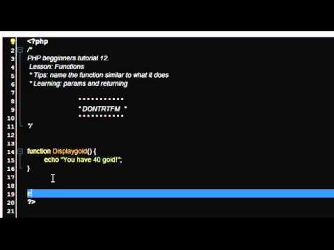 PHP tutorial 12 - Functions