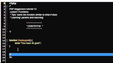 PHP tutorial 12 - Functions