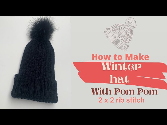 How I make a Button Pompom on my Hat ❤ TUTORIAL ❤ knitting ILove