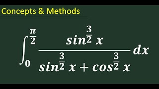 int0^pi2sin^(3/2)x/sin^(3/2)x+cos^(3/2)xdx=pi4 | integral 0 to pi/2 sin^(3/2)x/sin^(3/2)x+cos^(3/2)x