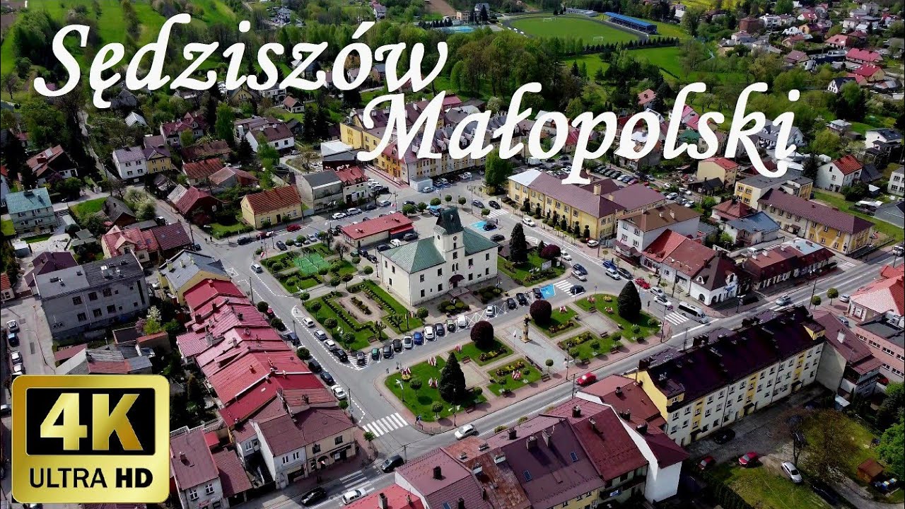Sędziszów Małopolski z lotu ptaka drona 4k