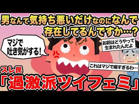 【報告者キチ】男なんて気持ち悪いだけなのになんで存在してるんですか   ？→スレ民「過激派ツイフェミ」