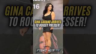 Gina Carano ARRIVES to Rousey presser! @fighthub