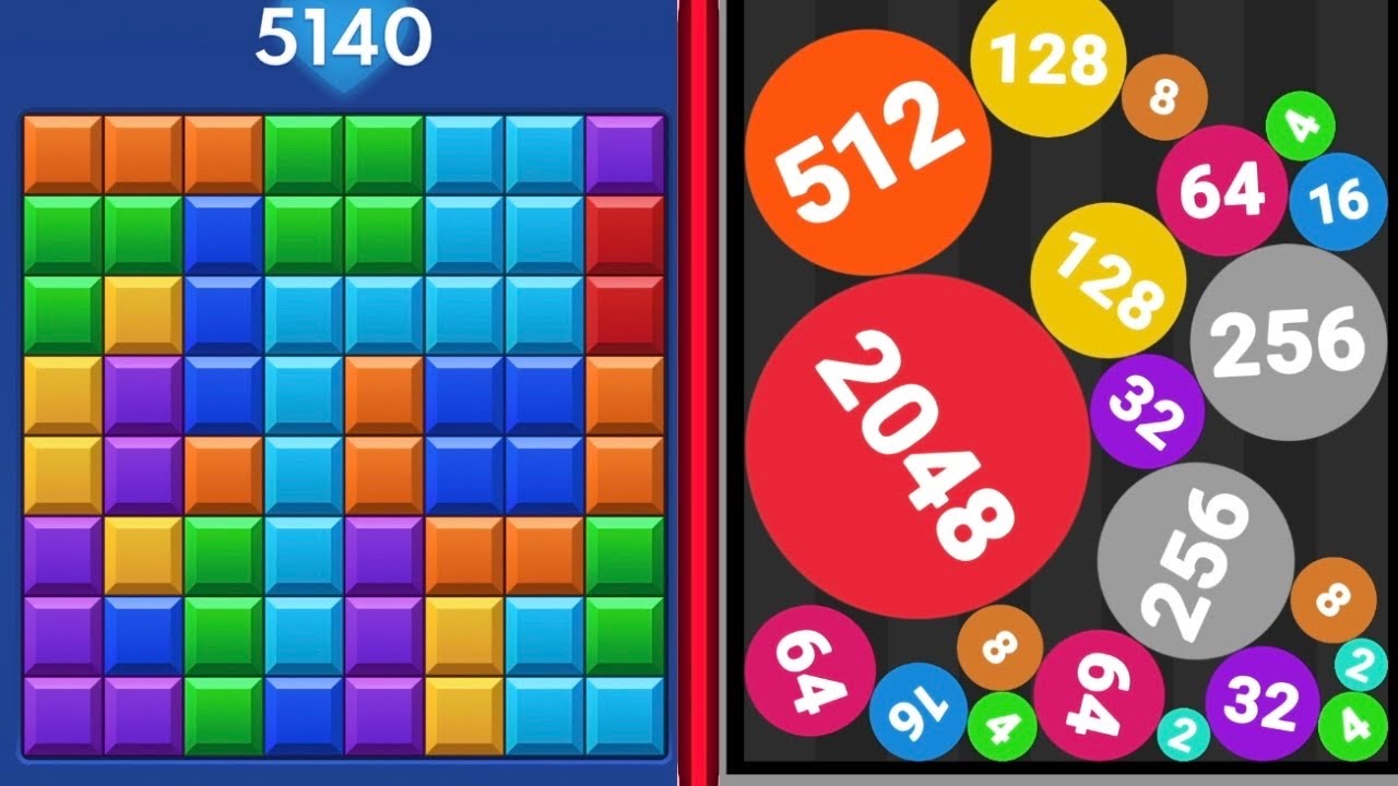 🧩 Block Blast Puzzle VS 🎱 Drop Merge 2048 Balls – Numbers Gameplay 🎮