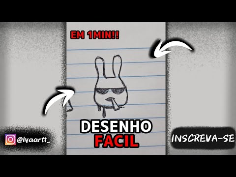 DESENHO FÁCIL EM 1MIN: Faça na capa do seu caderno