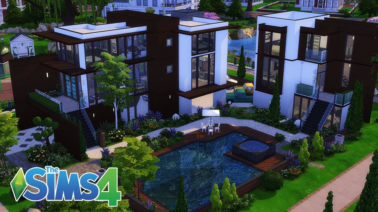 [심즈4 건축] Newcrest Guest House ∥ The Sims 4 speed build No CC - YouTube