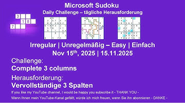 Sudoku Daily Challenges | Irregular – Easy | Nov 15th, 2025