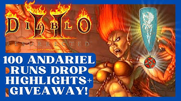 Diablo 2 Resurrected - 100 Andariel Runs Drop Highlights