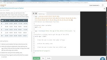 COP1000 Using Multidimensional Arrays in Python