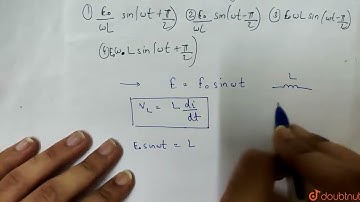 An alternating voltage E=E_0 sin omega t , is applied across a coil of inductor L. The current f...