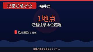 【氾濫注意水位】福井県 1地点で警戒水位超過