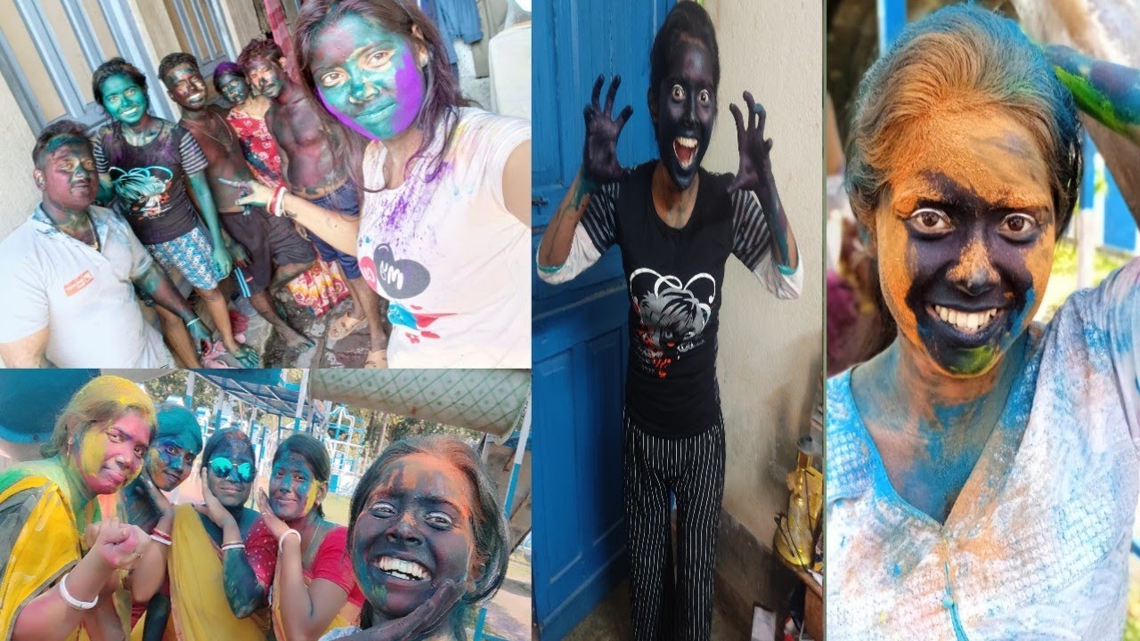 দোল উৎসব পালন। এরকম রঙ খেলেছ কখনো ? 🤣🤣। The shine valley । priya das ।